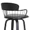 Armen Living Willow 25.5" Swivel Black Wood Counter Stool in Gray Faux Leather with Black Metal LCWIBABLKGRY26 - alternate 7